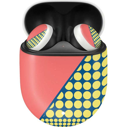 Coral Diagonal Split Google Pixel Buds Skin